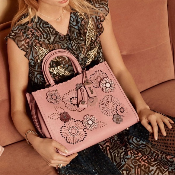 COACH 1941 Rogue 31 Peony Pink Pebble Leather Tea Rose & Rivets - Picture 16 of 16